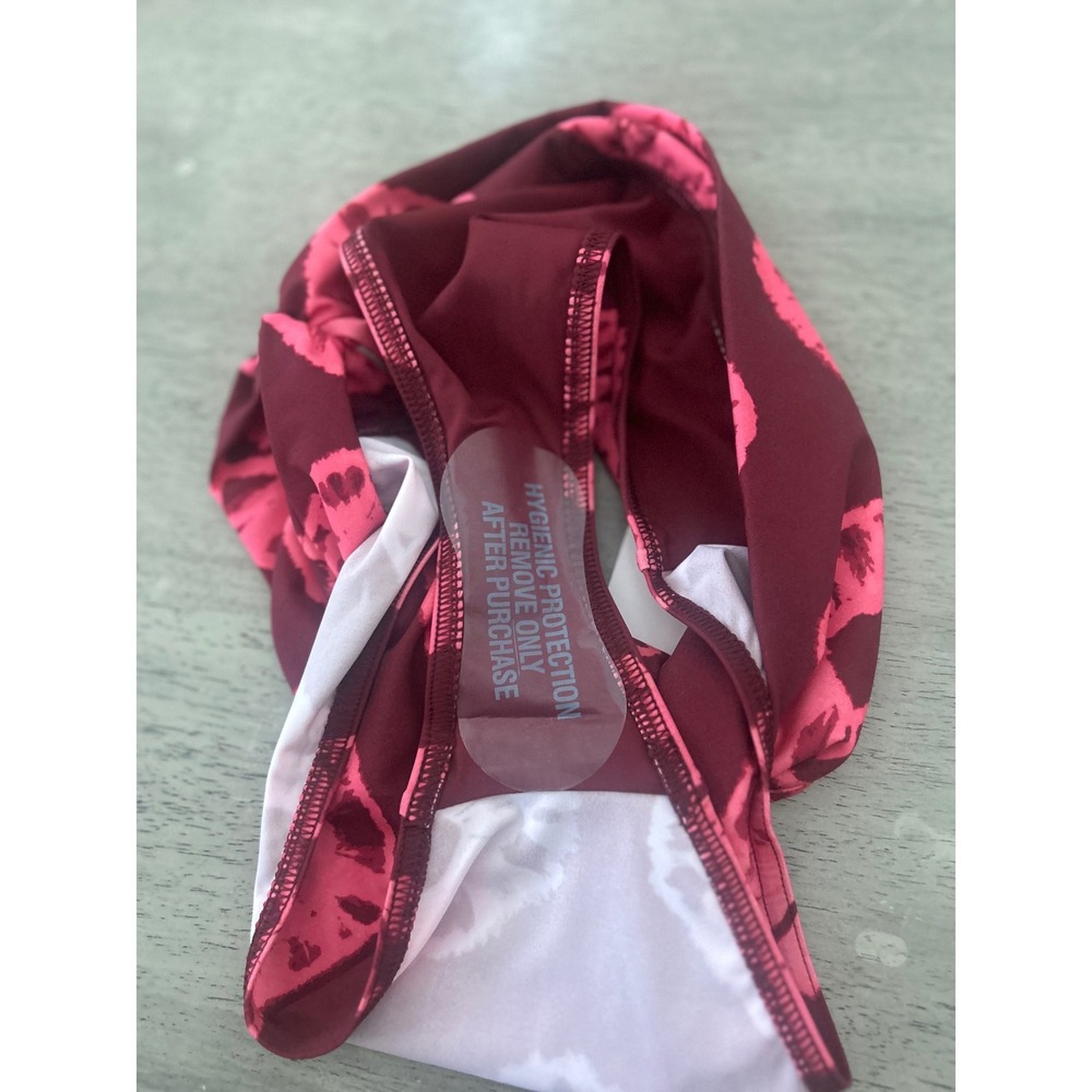 Zimmermann High Waisted Bikini Bottoms Burgundy Pink Tie Dye‎ Side Tie Size 0 - Picture 7 of 11